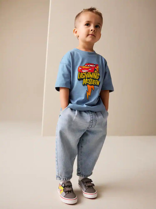 |Boy| Camiseta Azul De Manga Curta Disney Cars (9 meses a 8 anos)