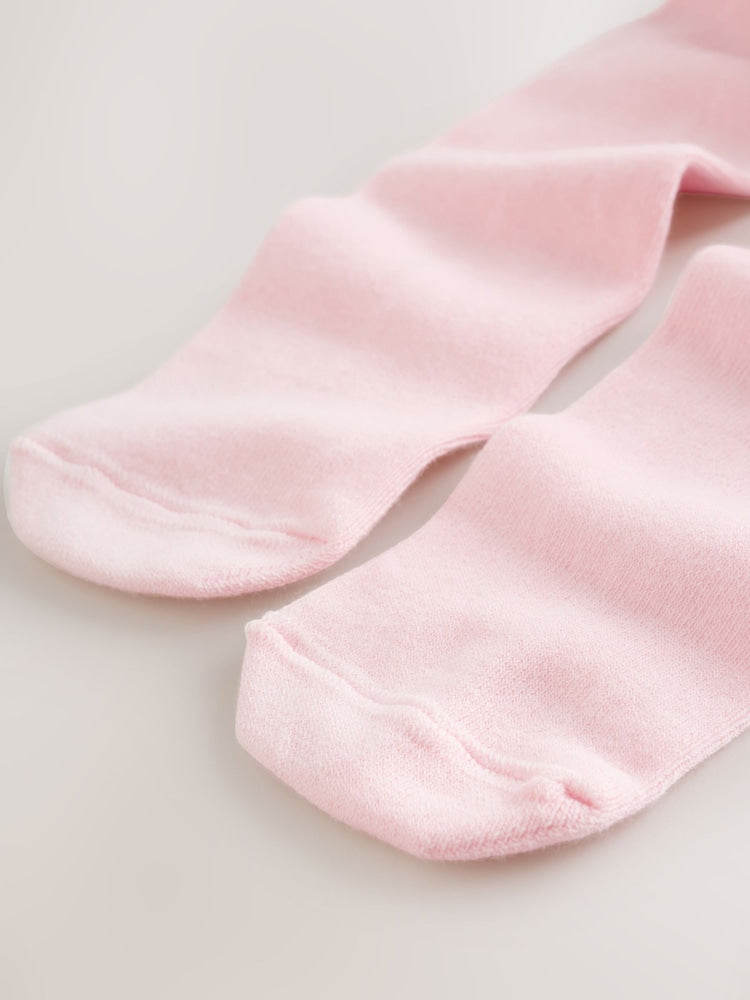 |BabyGirl| Conjunto De Body e Meia-Calça Para Bebê Com Estampa Floral Miúda Branca e Rosa (0 meses a 3 anos)