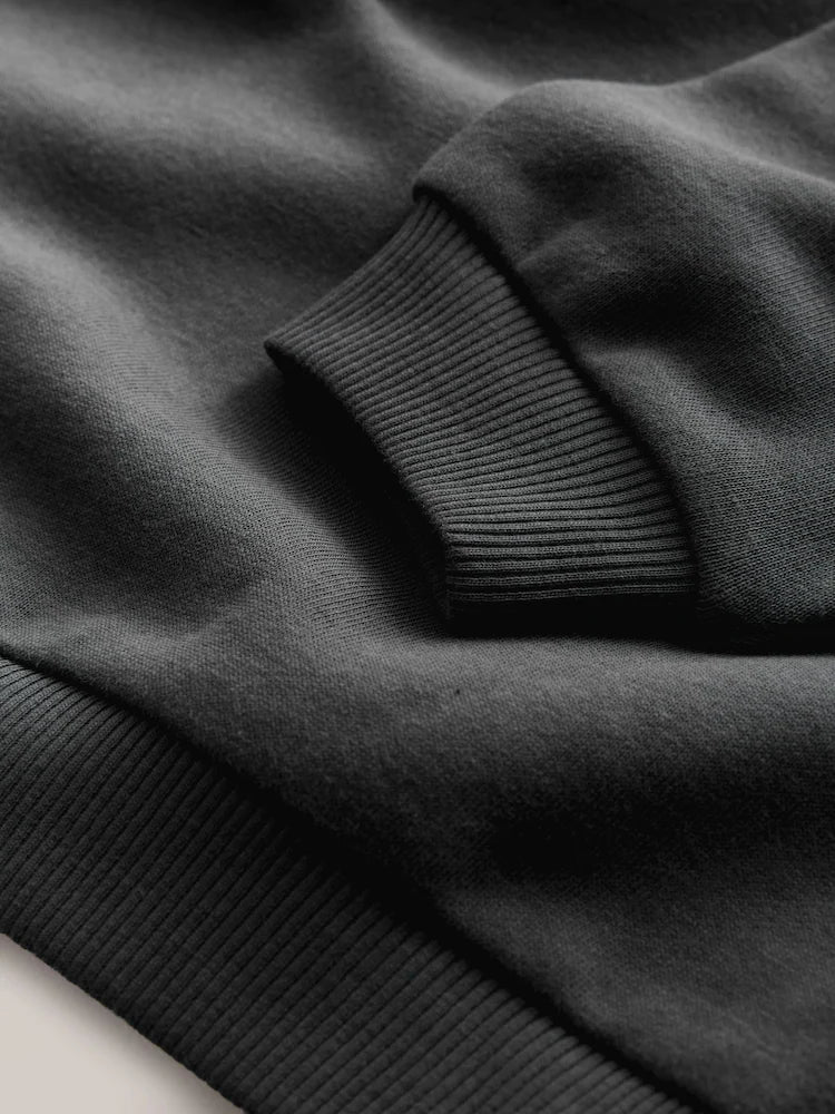 |Boy| Moletom Cinza Carvão Com Gola Redonda (3 meses a 7 anos)