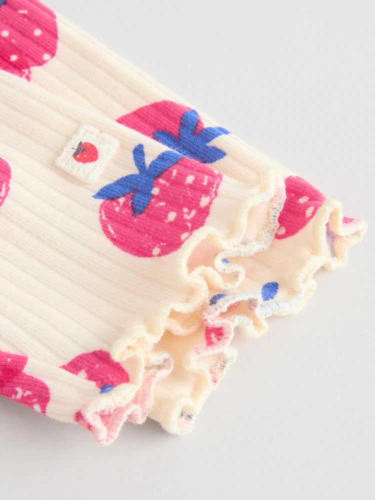 |BabyGirl| Conjunto De Moletom e Leggings Para Bebê Com Estampa De Morango Vermelho (2 peças, de 0 meses a 2 anos)