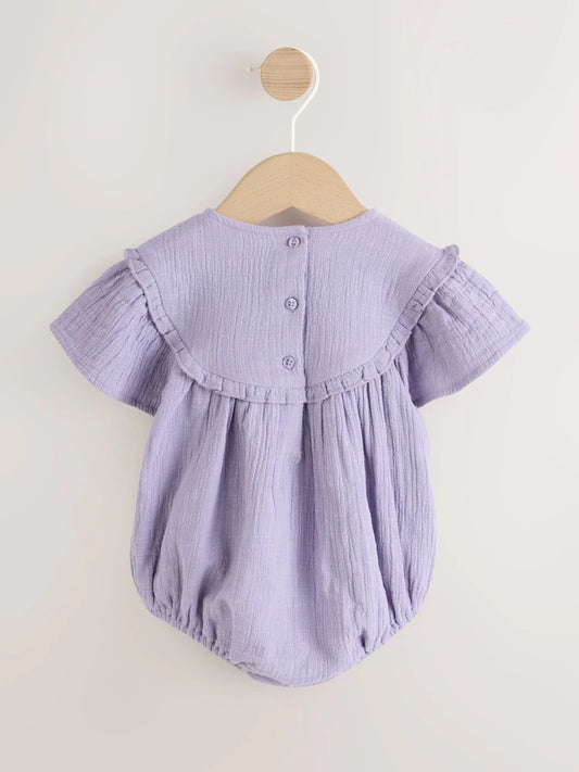 |BabyGirl| Body Infantil Roxo Bordado (0 meses a 2 anos)
