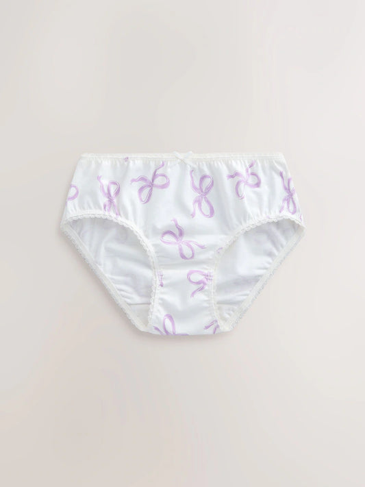 |BigGirl| Cuecas Com Laço Rosa/Roxo, Pacote Com 10 nidades (1,5 a 16 anos)