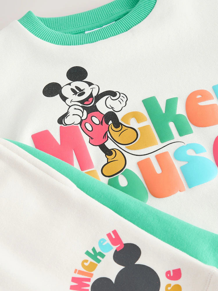 |Boy| Conjunto Mickey De Manga Curta e Shorts Em Blocos De Cores (3 meses a 8 anos)