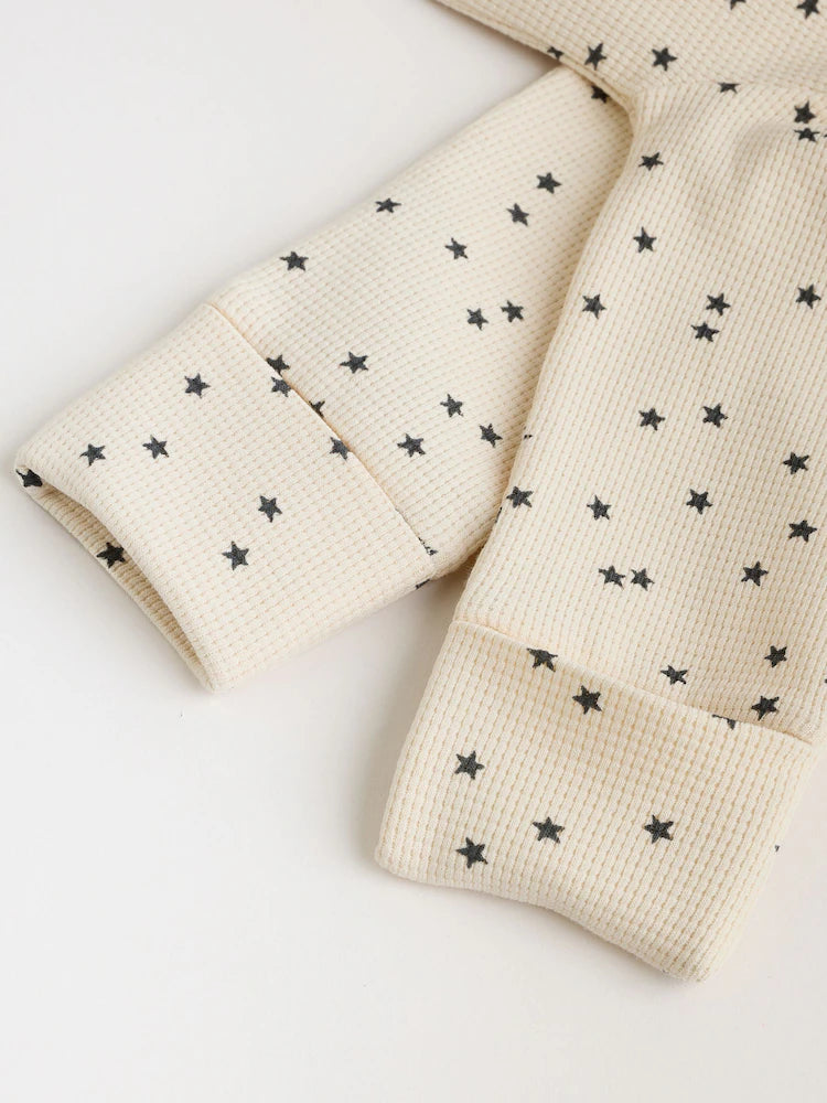|BabyBoy| Conjunto De 3 Macacões De Dormir Monocromáticos Em Tecido Waffle Para Bebês (0 meses a 3 anos)