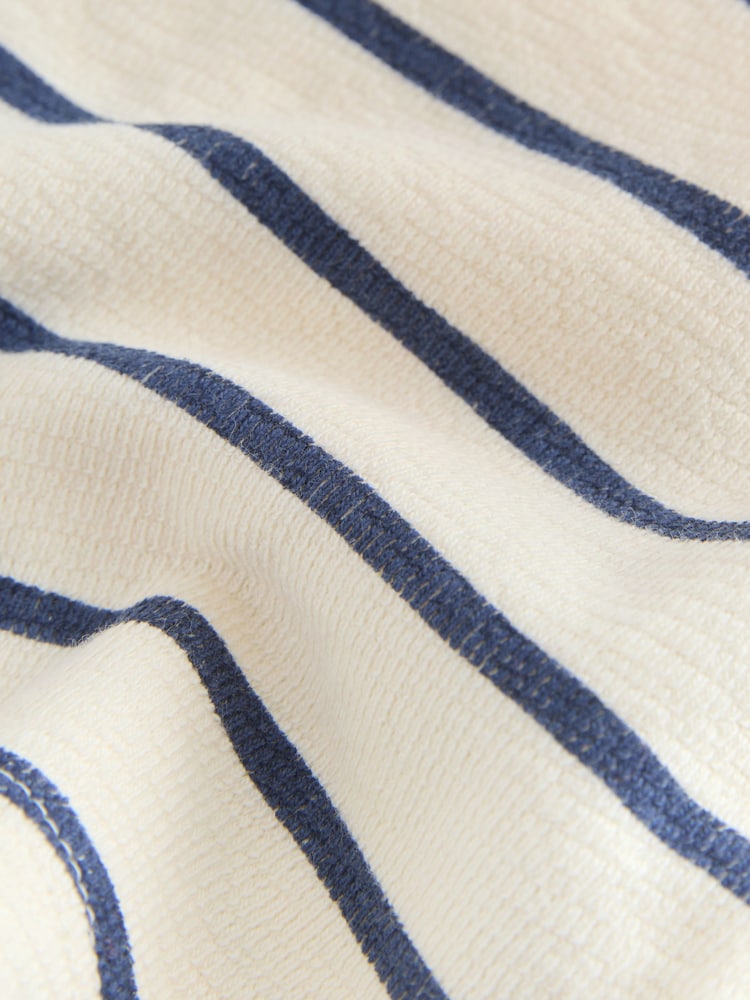 |Boy| Calções Texturizados Com Riscas Azuis e Brancas (3 meses a 7 anos)