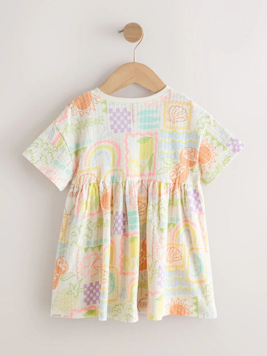 |Girl| Vestido Básico Em Malha Brilhante (3 meses a 7 anos)