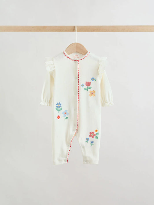 |BabyGirl| Conjunto De 3 Macacões Para Bebês Nas Cores Vermelho, Branco e Azul Marinho (0 meses a 3 anos)