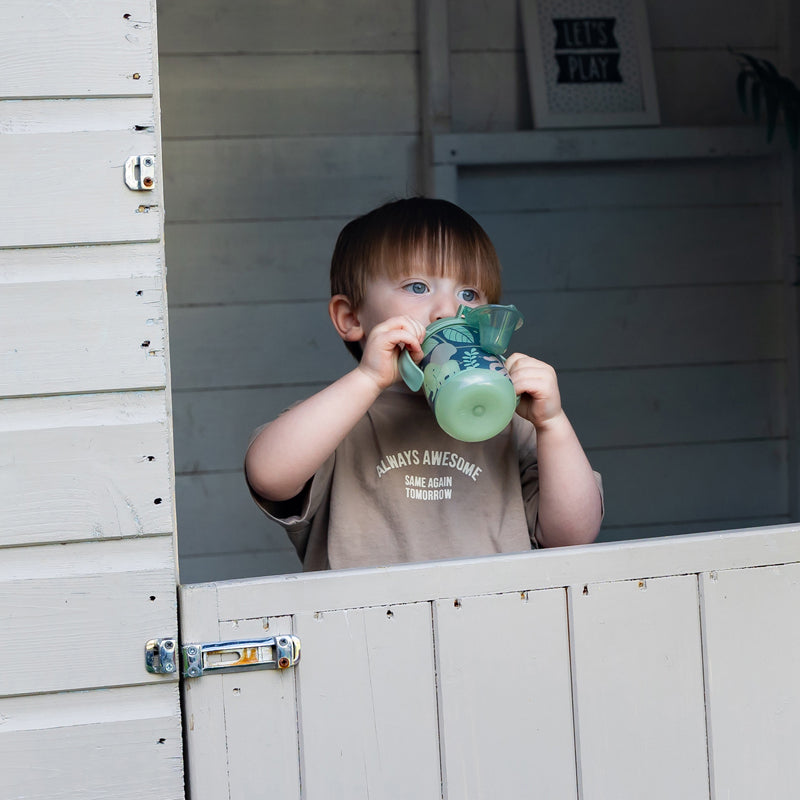 Vital Baby Copo térmico Hydrate Easy Sipper com estampa de selva que brilha no escuro, 350ml