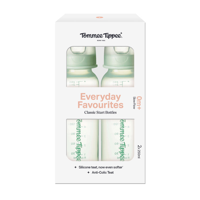 Tommee Tippee Conjunto de 2 mamadeiras estreitas Classic Start de 250ml