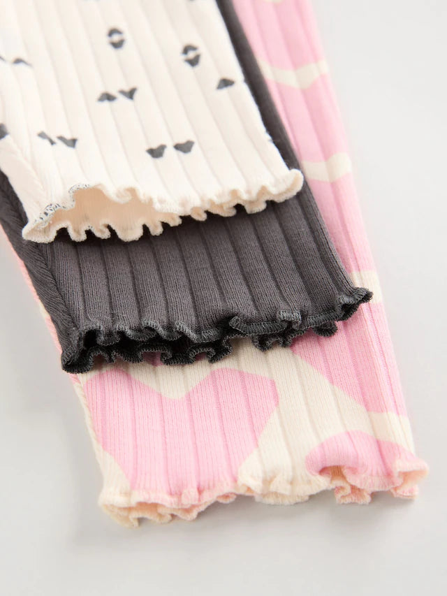 |BabyGirl| Conjunto De 6 Unidades De Moletom e Leggings Estampados Com Flores Pretas e Brancas