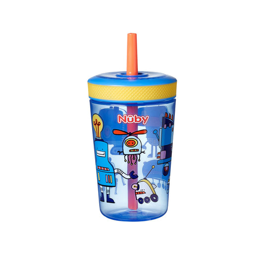 Nuby Copo Sip It Swirler com canudo anti-vazamento – ideal para aprender a beber sozinho