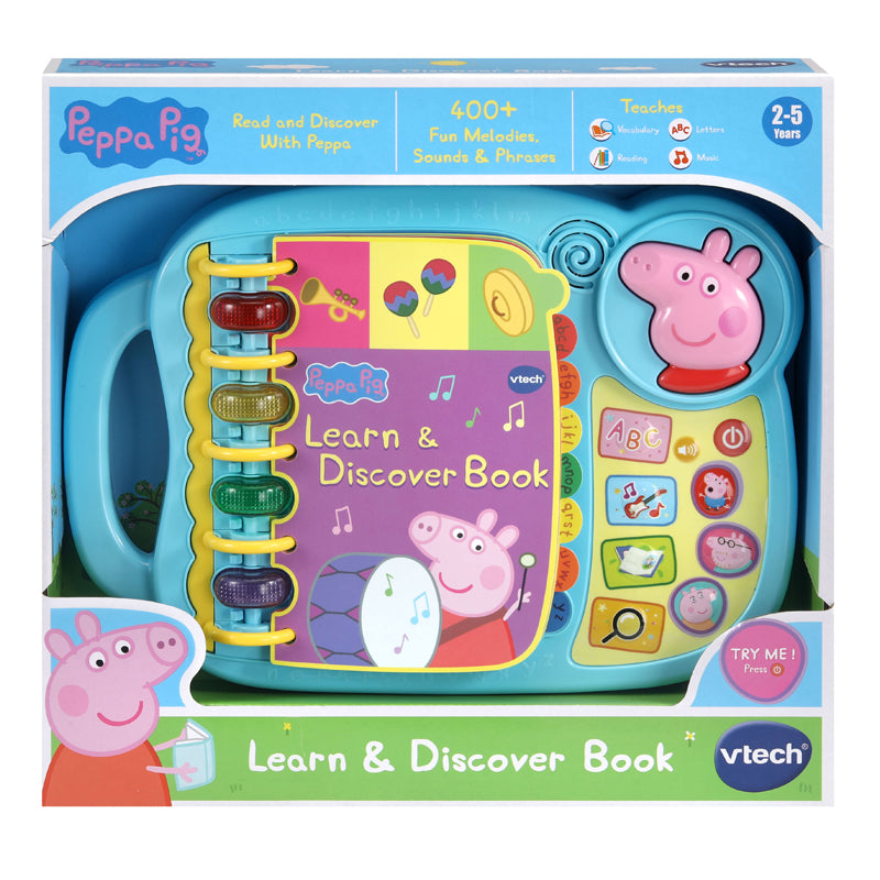 Vtech Livro Peppa Pig: Aprenda e Descubra. Pressione os botões que acendem.