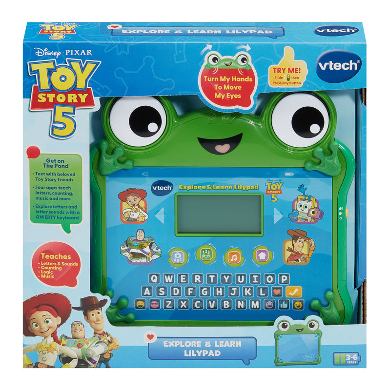 Vtech Brinquedo interativo de aprendizagem Toy Story 5 Explore & Learn Lilypad com jogos, música, teclado QWERTY e personagens.