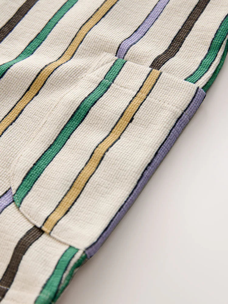 |Girl| Macacão Listrado Multicolorido Em Algodão Texturizado (3 meses a 7 anos)