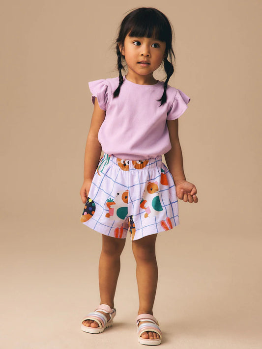 |Girl| Calções Lilás Para Animais De Estimação (3 meses a 7 anos)