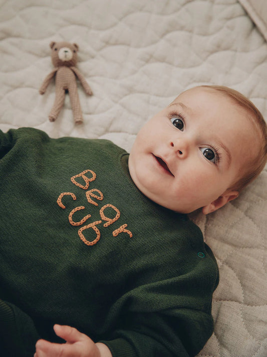 |BabyBoy| Conjunto de Bebê com Listras Verdes: Moletom e Calça (0 meses a 2 anos)