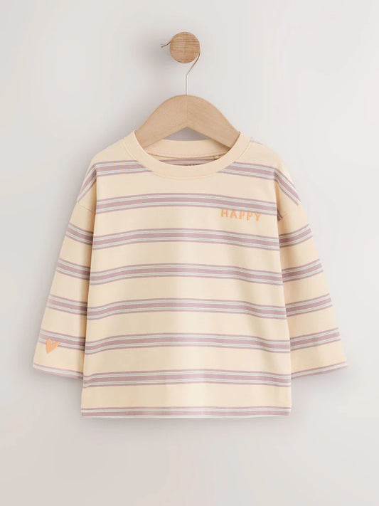|Girl| Kit Com 3 Camisetas Listradas Rosa (3 meses a 7 anos)