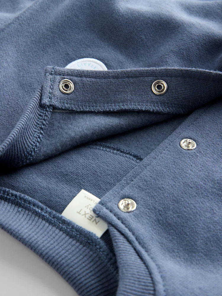 |BabyBoy| Conjunto De Bebê De 3 Peças Composto Por Jaqueta Azul De Malha, Body e Leggings (0 meses a 2 anos)