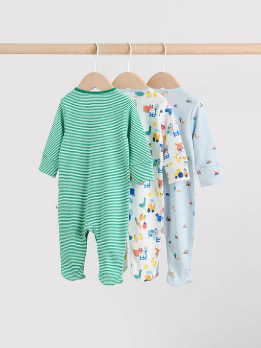 |BabyBoy| Conjunto Com 3 Macacões Para Bebês Da Multi Farm (0 meses a 2 anos)