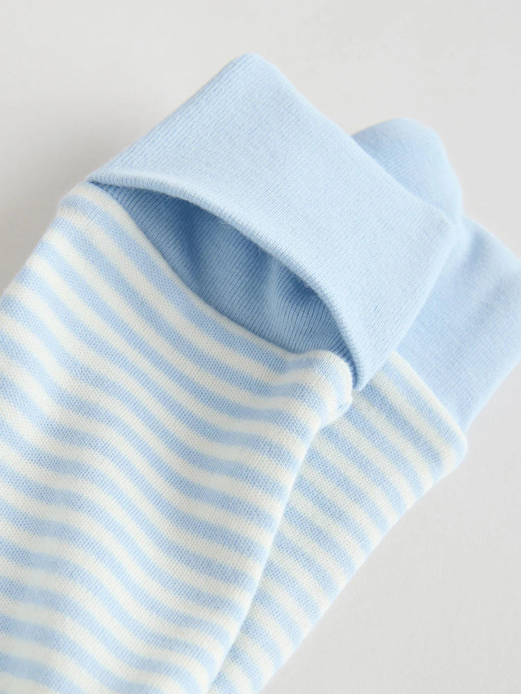 |BabyBoy| Conjunto De 3 Macacões Para Bebês Blue Bear Com Zíper Duplo (0 meses a 3 anos)