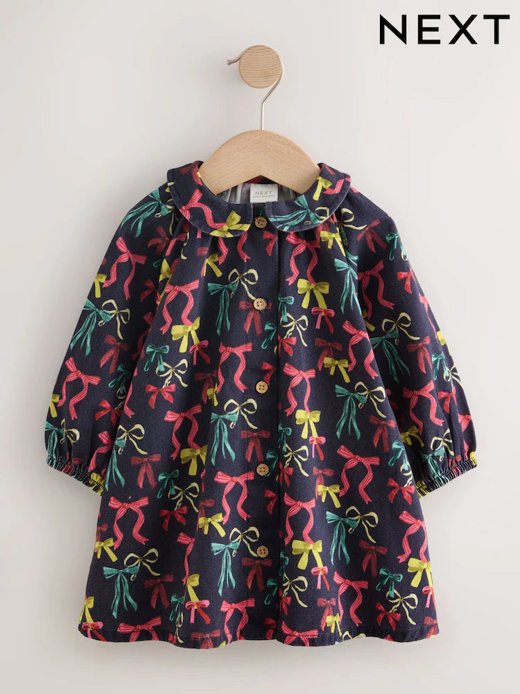 |Girl| Camiseta De Manga Comprida Com Estampa De Urso Azul Marinho (3 meses a 7 anos)