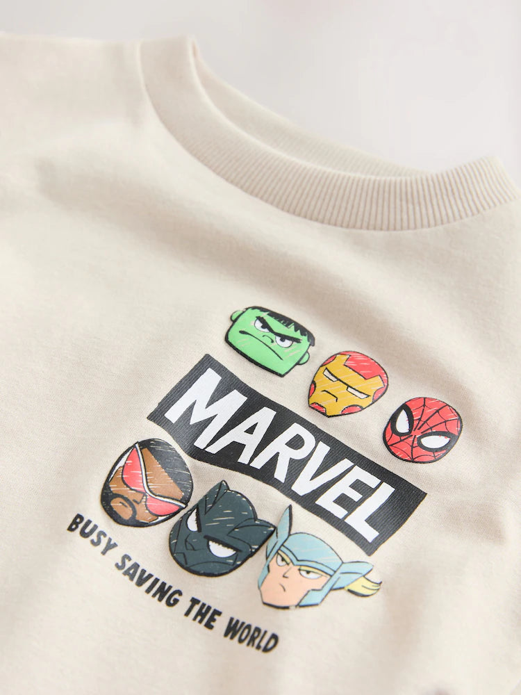 |Boy| Camiseta De Algodão De Manga Curta Marvel Cinza Claro (3 meses a 8 anos)