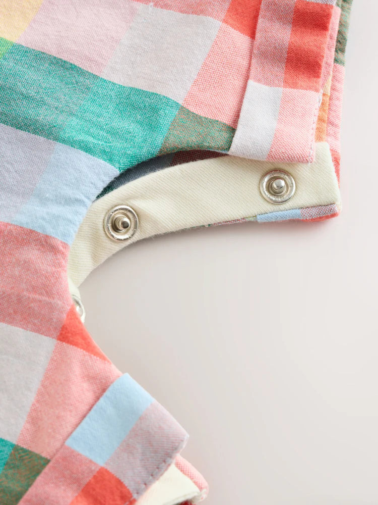 |BabyBoy| Conjunto De Jardineira e Body Xadrez Multicolorido (0 meses a 2 anos)