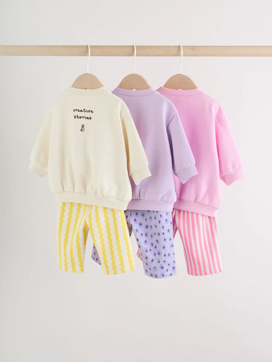 |BabyGirl| Conjunto de Moletom e Calça Jogger (0 meses a 3 anos)