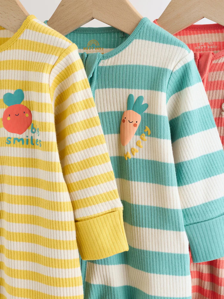 |BabyBoy| Conjunto De 3 Macacões Listrados Para Bebês (0 meses a 3 anos)