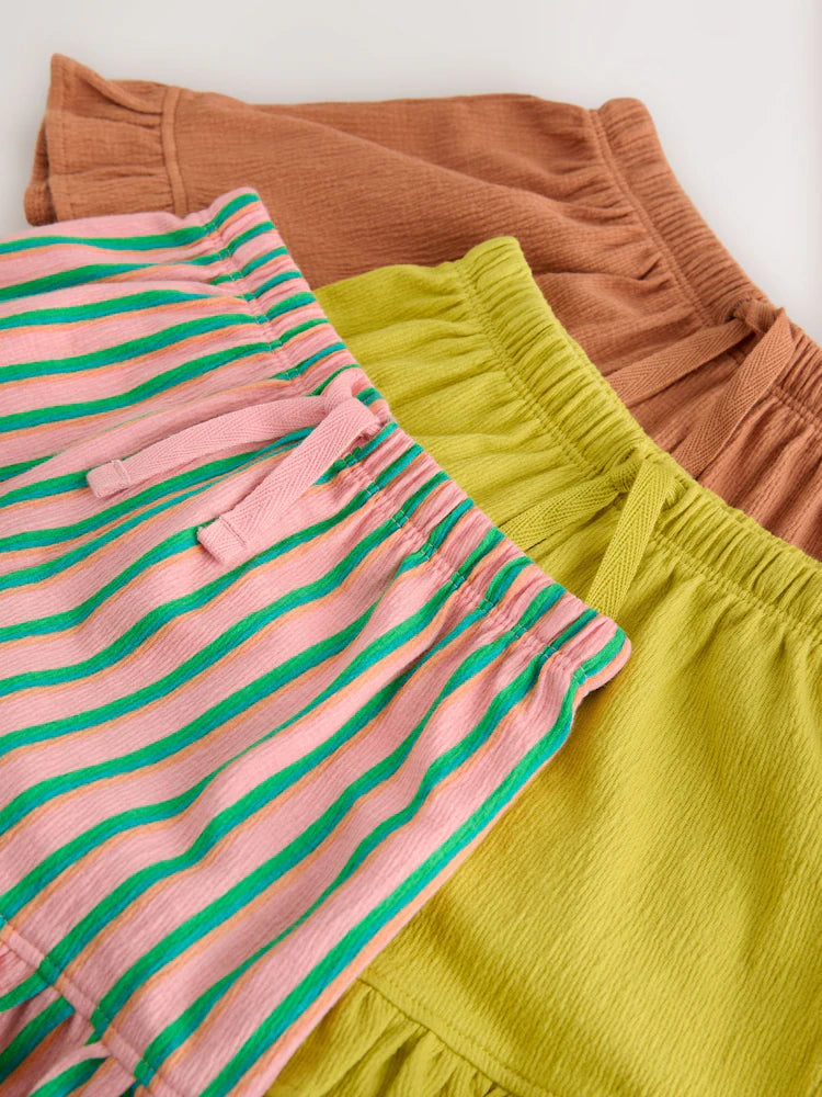 |Girl| Conjunto De 3 Shorts Verde/Laranja (3 meses a 7 anos)