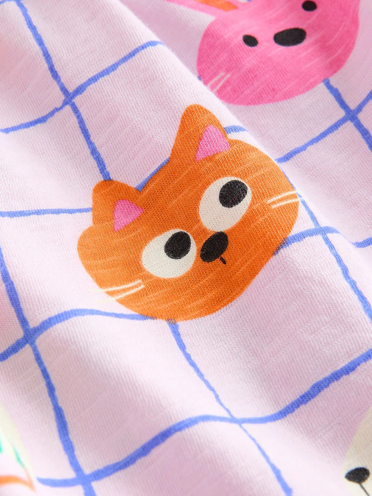 |Girl| Vestido Rosa De Malha Para Animais De Estimação (3 meses a 7 anos)