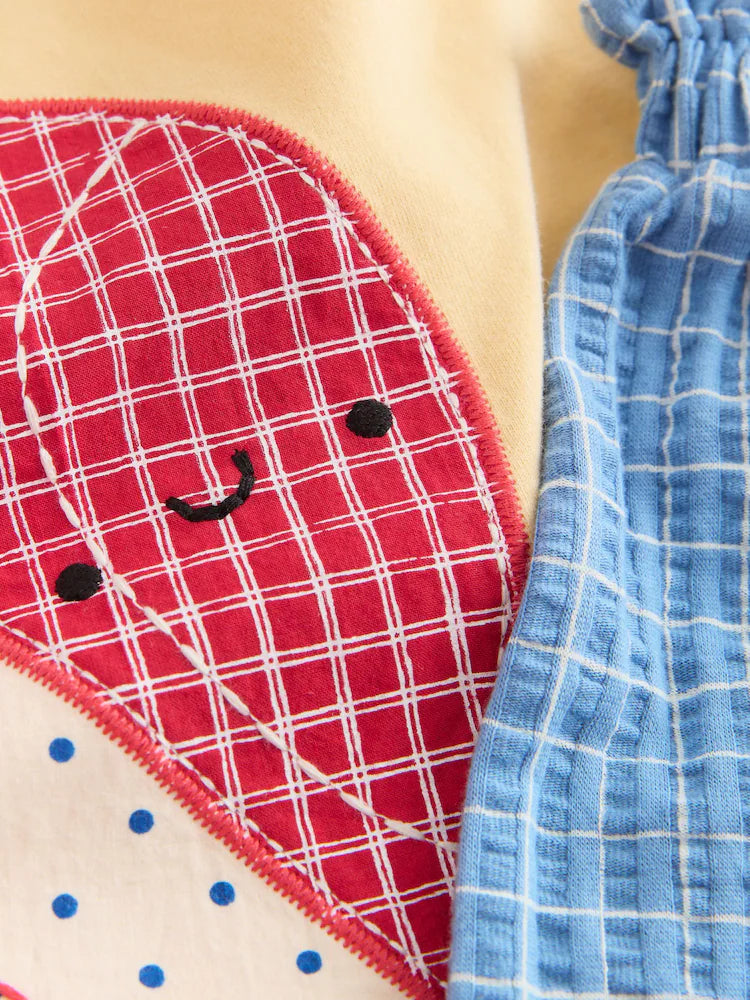 |Girl| Conjunto De Camiseta e Shorts De Ciclismo Com Estampa De Morango Amarelo (3 meses a 7 anos)