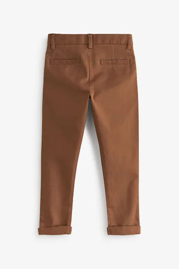|BigBoy| Calça Chino Elástica - Ginger/Tan Brown (3-17 anos)