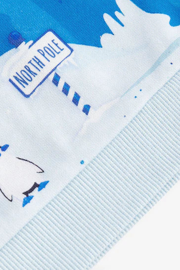 |Boy| Moletom De Natal Com Gola Redonda 100% Algodão - Cena De Rena Azul Marinho (3 meses a 7 anos)