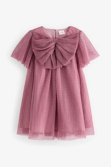 |Girl| Vestido De Malha Brilhante - Rosa (3 meses a 7 anos)