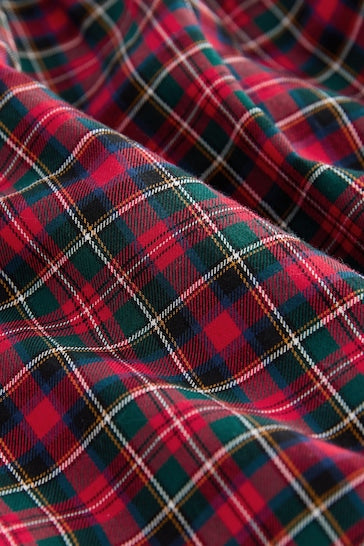 |Girl| Vestido De Gola De Manga Comprida Xadrez Vermelho (3 meses a 8 anos)