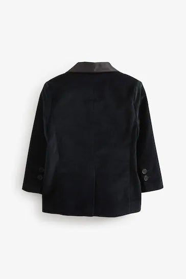 |Boy| Blazer De Veludo Preto (3 meses a 9 anos)