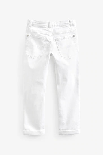 |Chico Grande| Jeans Cinco Bolsillos Talla Regular - Denim Blanco (3-17 años)