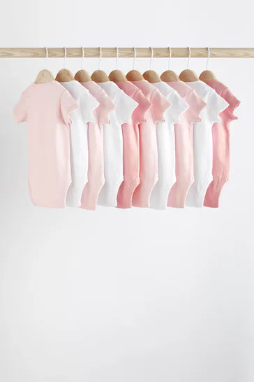 |BabyGirl| Body Para Bebê Rosa De Manga Curta Com 10 Unidades