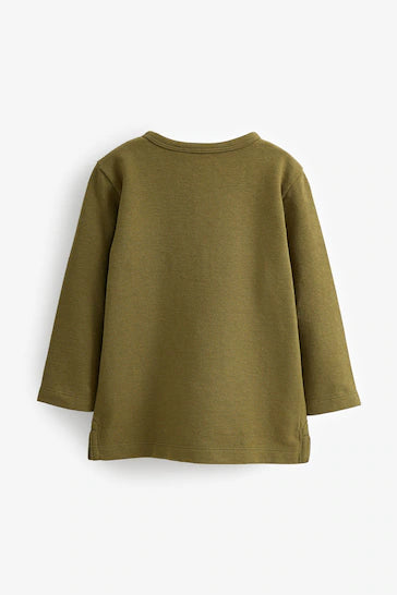 |Boy| Camiseta De Manga Comprida Henley Neck (3 meses a 7 anos)