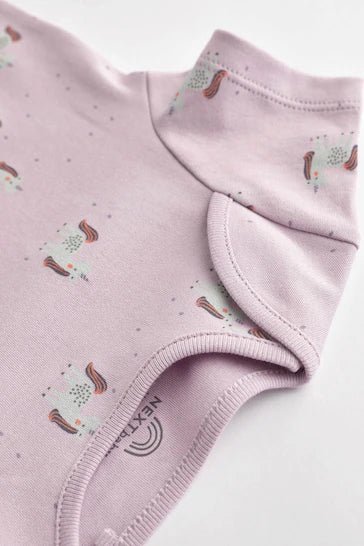 |BabyGirl| Conjunto De 7 Macacões De Manga Curta Para Bebês Com Vários Personagens