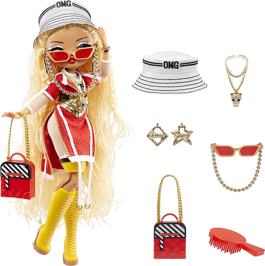 L.O.L. Surprise! Boneca da moda OMG Fierce - SWAG - Boneca da moda de 11,5"/29 cm com 15 surpresas - incluindo trajes da moda, acessórios e suporte de boneca - colecionável - para crianças a partir de 3 anos