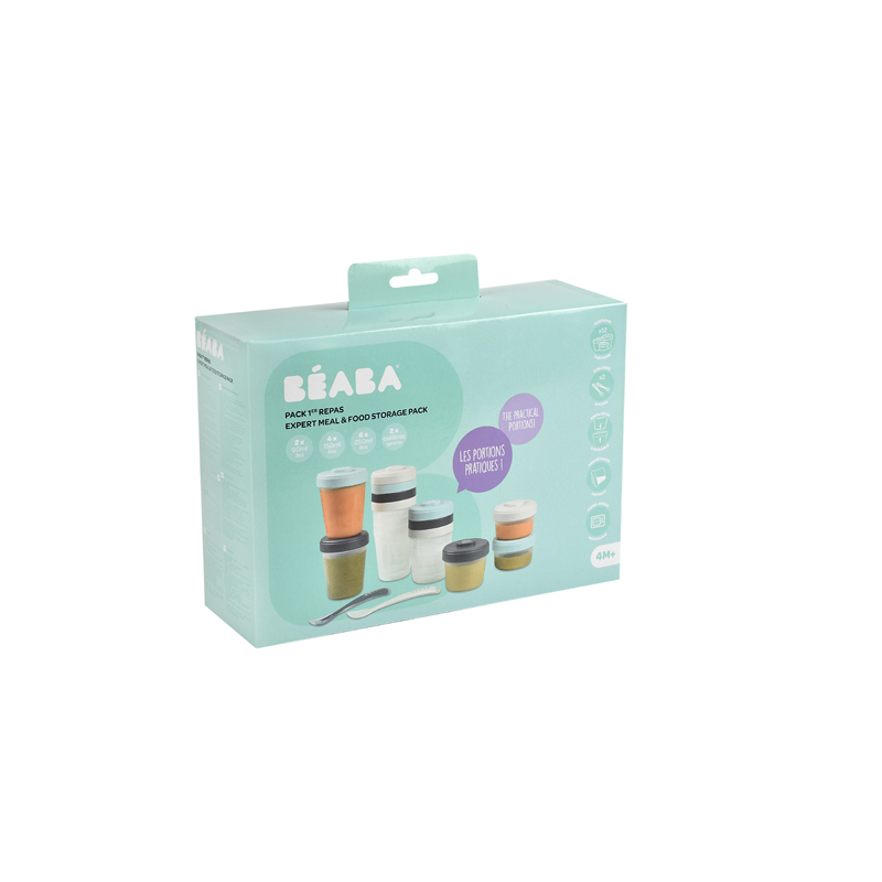 Set de recipiente y cuchara para guardar comida de bebé Storm de Béaba