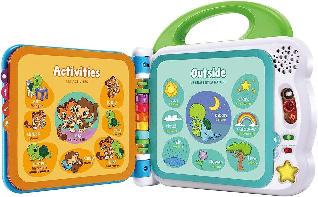 LeapFrog 601503 Learning Friends 100 palavras Livro para bebês Livro educacional e interativo bilíngue Brinquedo para crianças e pré-escola Meninos e meninas de 1, 2, 3, 4 anos ou mais, multicolorido, tamanho único