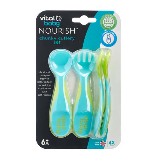 Vital Baby cubiertos NOURISH pop gruesos 4 unidades