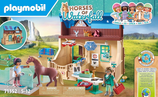 Playmobil 71352 Cavalos da Cachoeira - Equitação e Prática Veterinária, paraíso mágico das cachoeiras para os amantes de cavalos, dramatização divertida e imaginativa, conjuntos de jogos sustentáveis adequados para crianças a partir de 5 anos