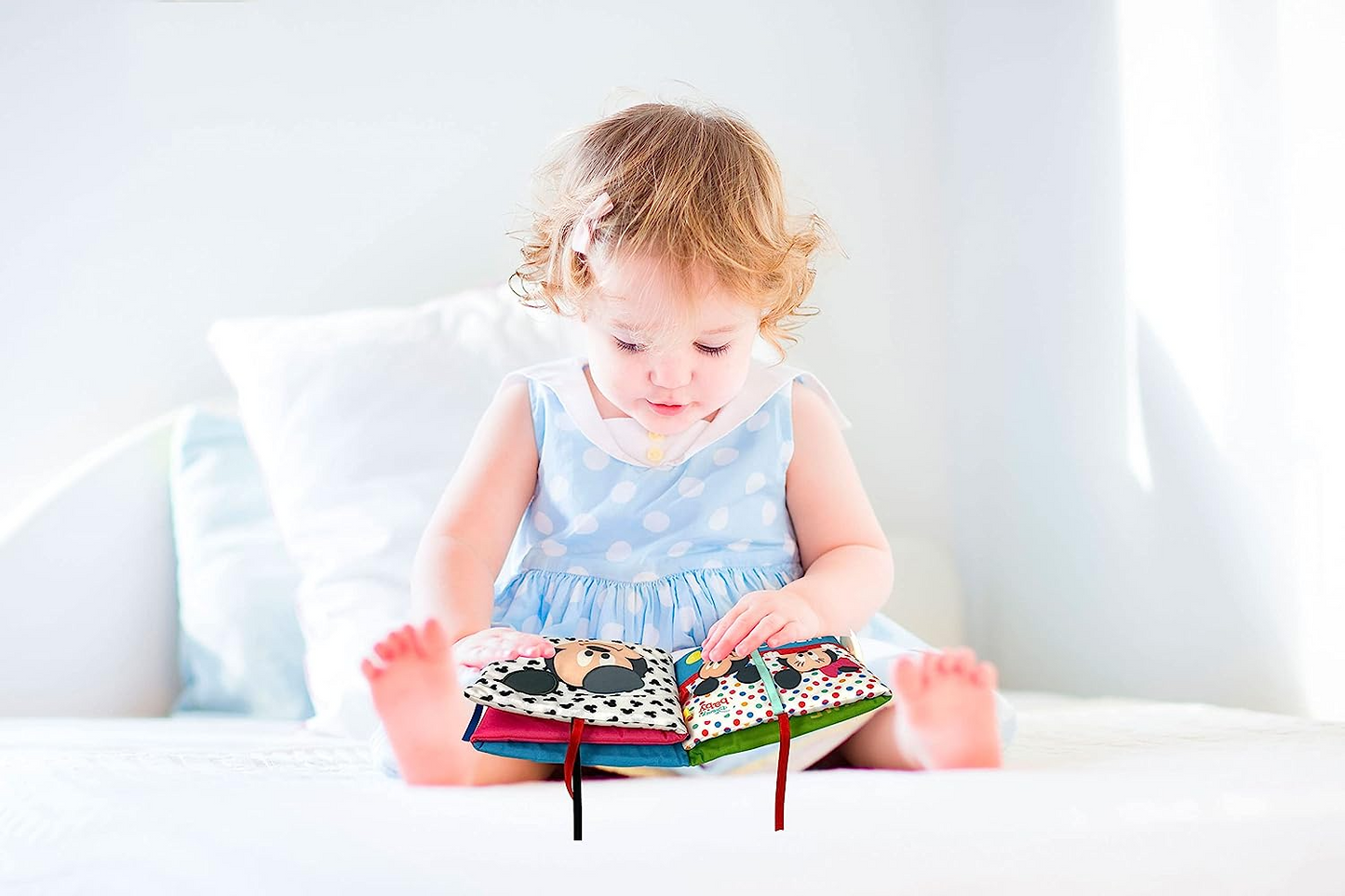 Clementoni 17721 Painel de berço e livro para bebês Disney, pelúcia infantil, primeiros anos, infantil, brinquedos de pelúcia para recém-nascidos, multicolorido, médio