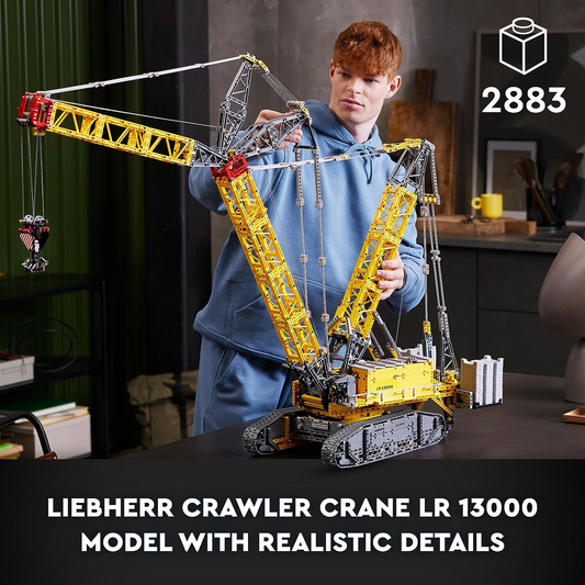 LEGO 42146 Technic Liebherr Crawler Crane LR 13000 Set, construa o melhor veículo de construção com controle remoto com aplicativo Control+, sistema de guincho e braço oscilante, modelo grande para adultos, homens, mulheres