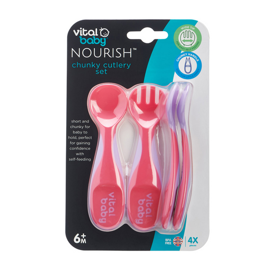 Vital Baby NOURISH Fizz juego de cubiertos gruesos 4 unidades