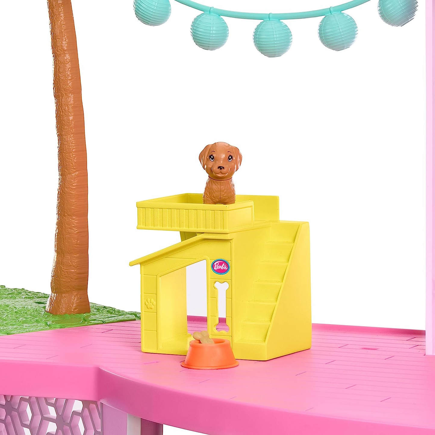 Barbie Dreamhouse, casa de muñecas para fiesta en la piscina con más de 75 piezas y tobogán de 3 pisos, juego de casa Barbie, ascensor para mascotas y áreas de juego para cachorros, HMX10